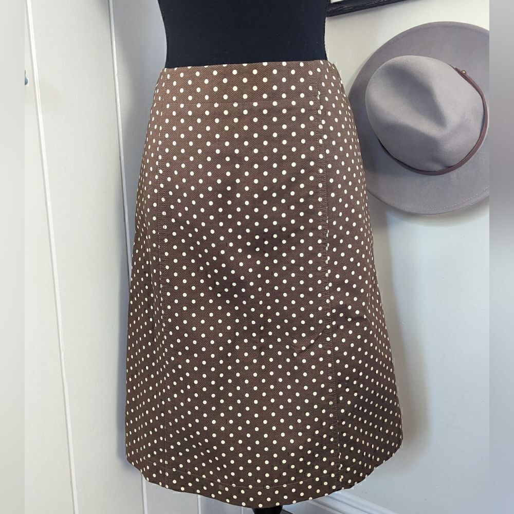DKNY Polka Dot Skirt Preppy Academia Country Club Classic Neutral Playful 6